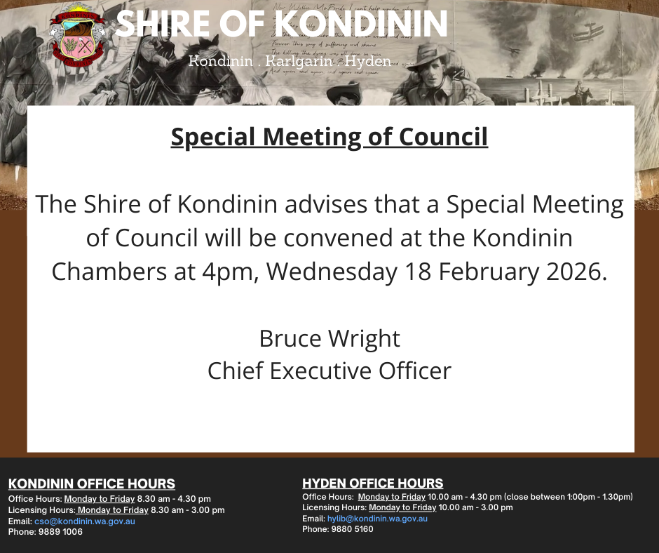 Special Meeting of Council Wednesday 18th February 2026