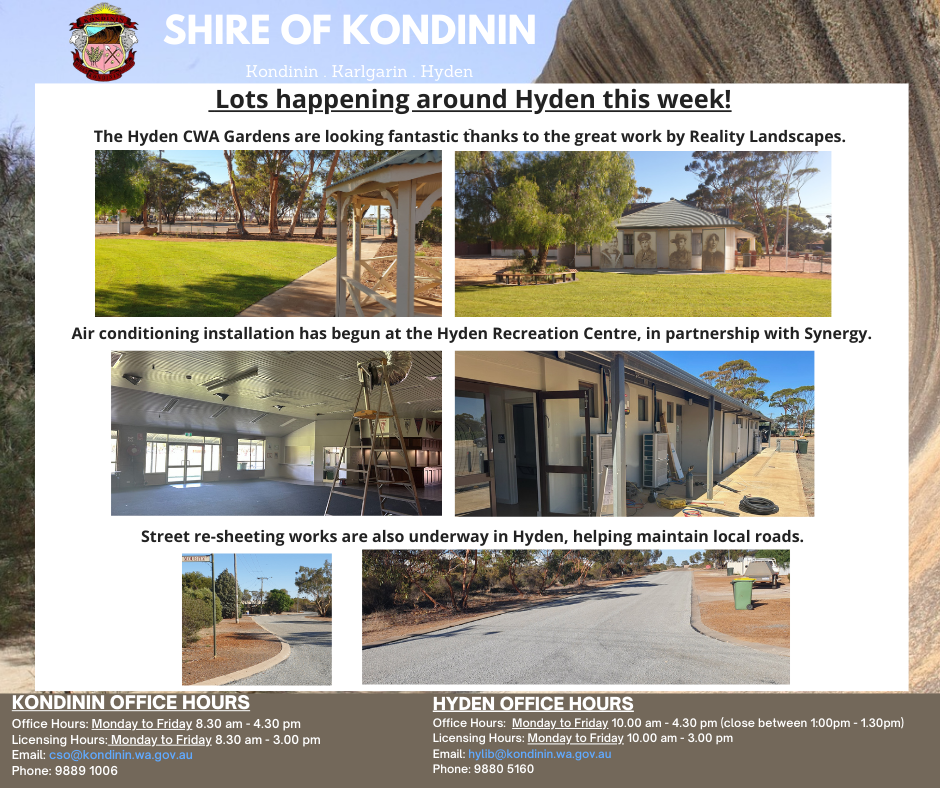 Lots Happening Around Hyden This Week