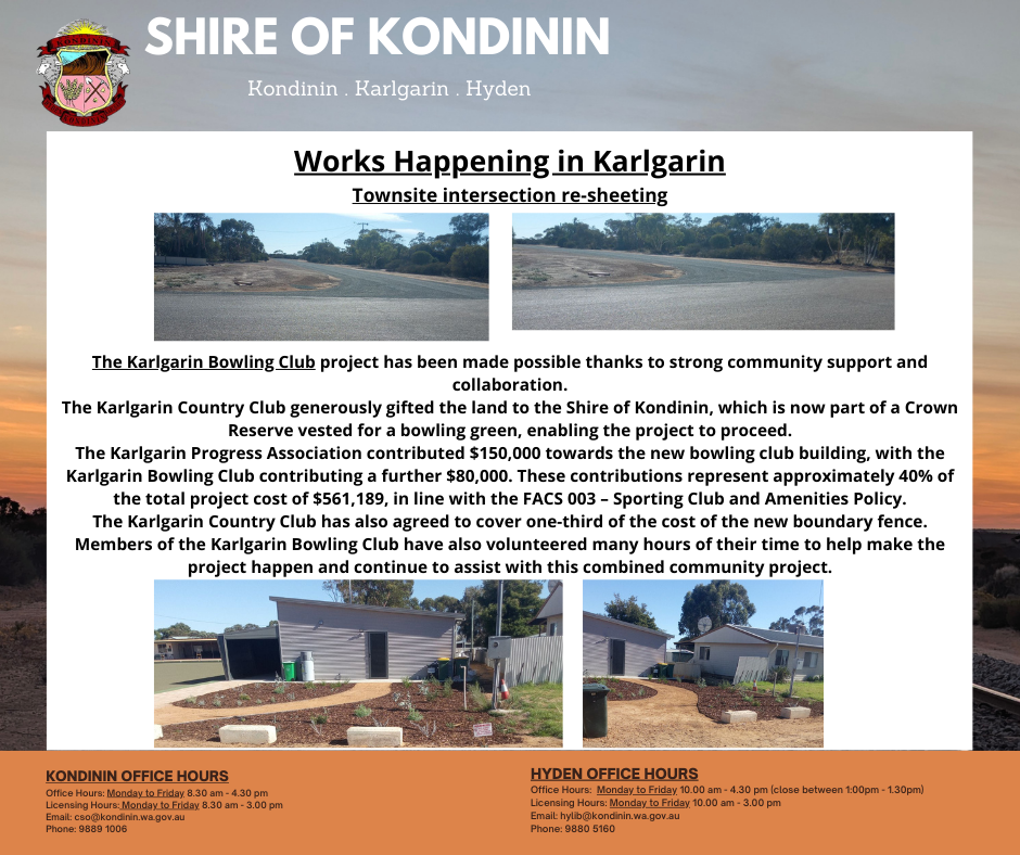 Works Happening in Karlgarin