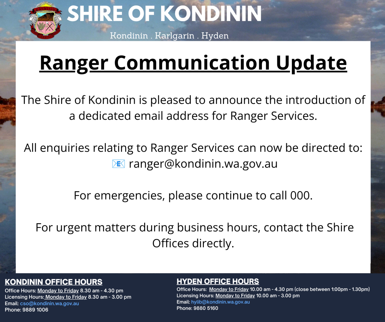 Ranger Communication Update